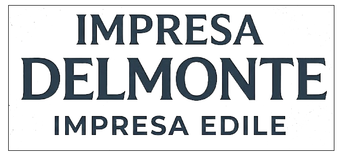 Logo per Impresa Delmonte, con testo in grassetto blu scuro su sfondo bianco e la scritta