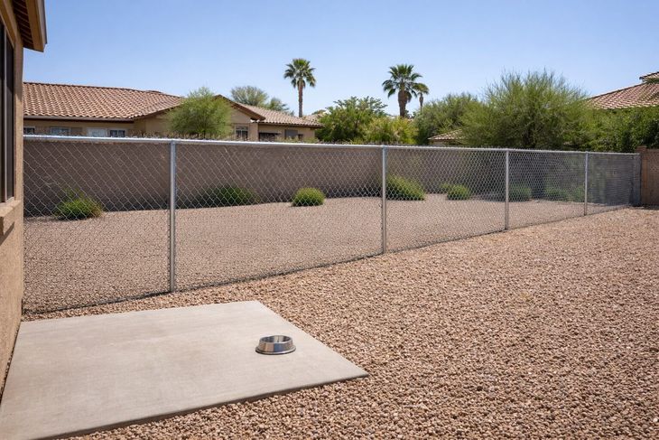 Chain link fence installation at a Chandler home