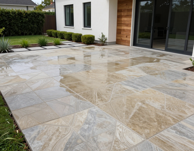 Stamped concrete patio