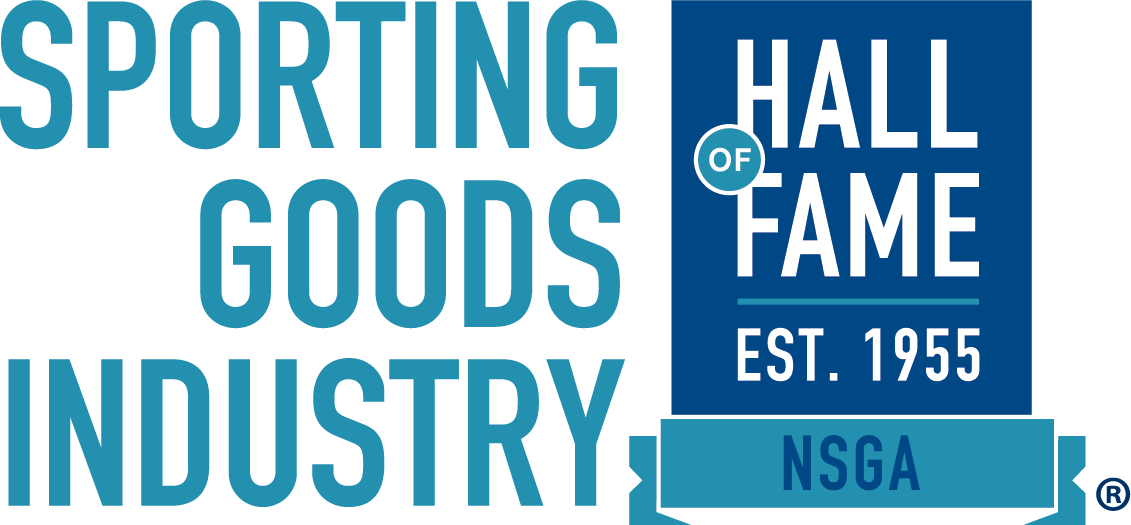 The logo for the hall of fame for sporting goods industry