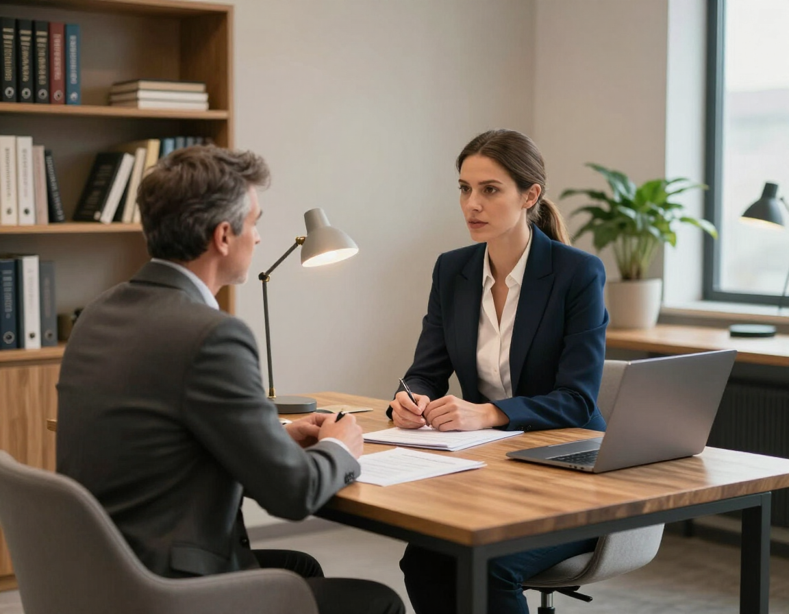 Coach organizacional en sesión con ejecutivo de empresa
