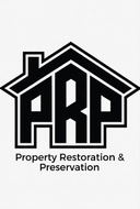 Black logo of a house outline with “ARP” and the text “Property Restoration & Preservation” underneath