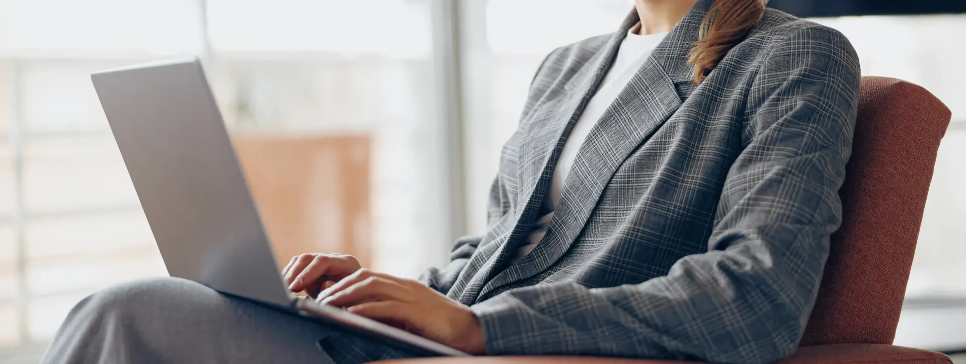 Woman On Laptop Updating Career Log