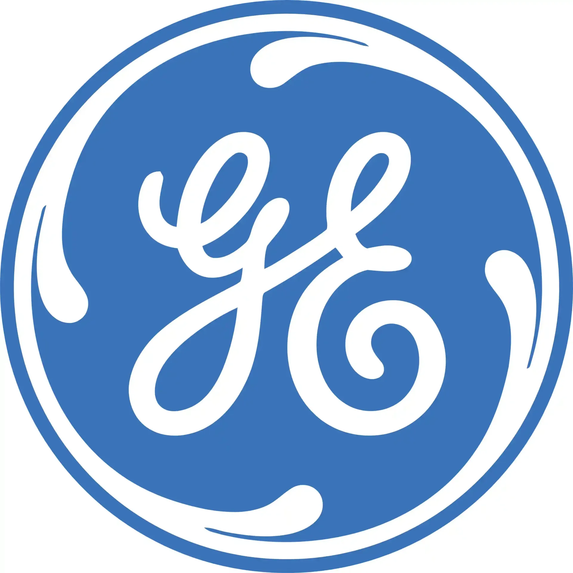 GE logo: white script 