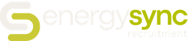 Energy Sync Recruitment logo with lime green and gray text on a white background