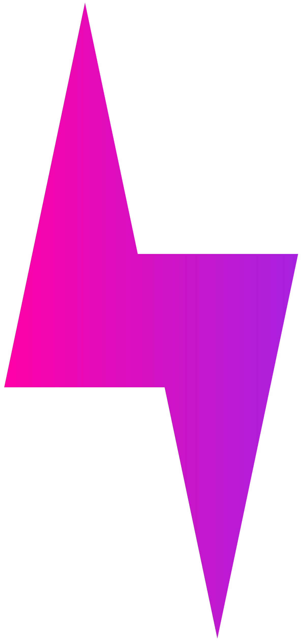 Magenta-to-purple lightning bolt icon on white background