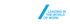 Blue logo with the words “LEADING IN THE WORLD OF WORK” on a white background