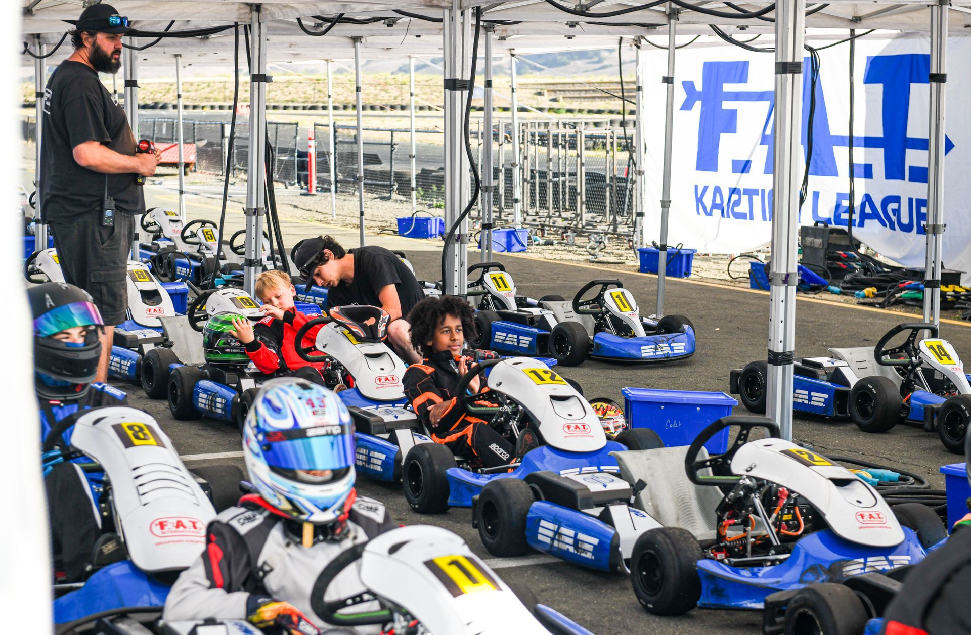 Kylo Washington, 10-year-old karting driver, in his kart