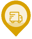Yellow Pin With a Truck Icon
