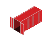 Red Large Shipping Container Icon