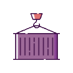 Purple Shipping Container Icon 