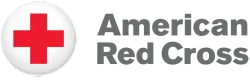 American Red Cross logo with red cross symbol and gray text on white background