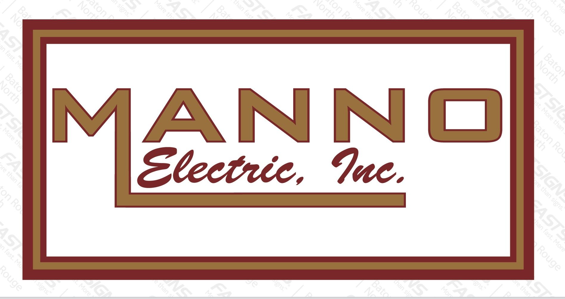 Manno Electric Inc Manno Electric, Inc. logo in brown and maroon on a white background
