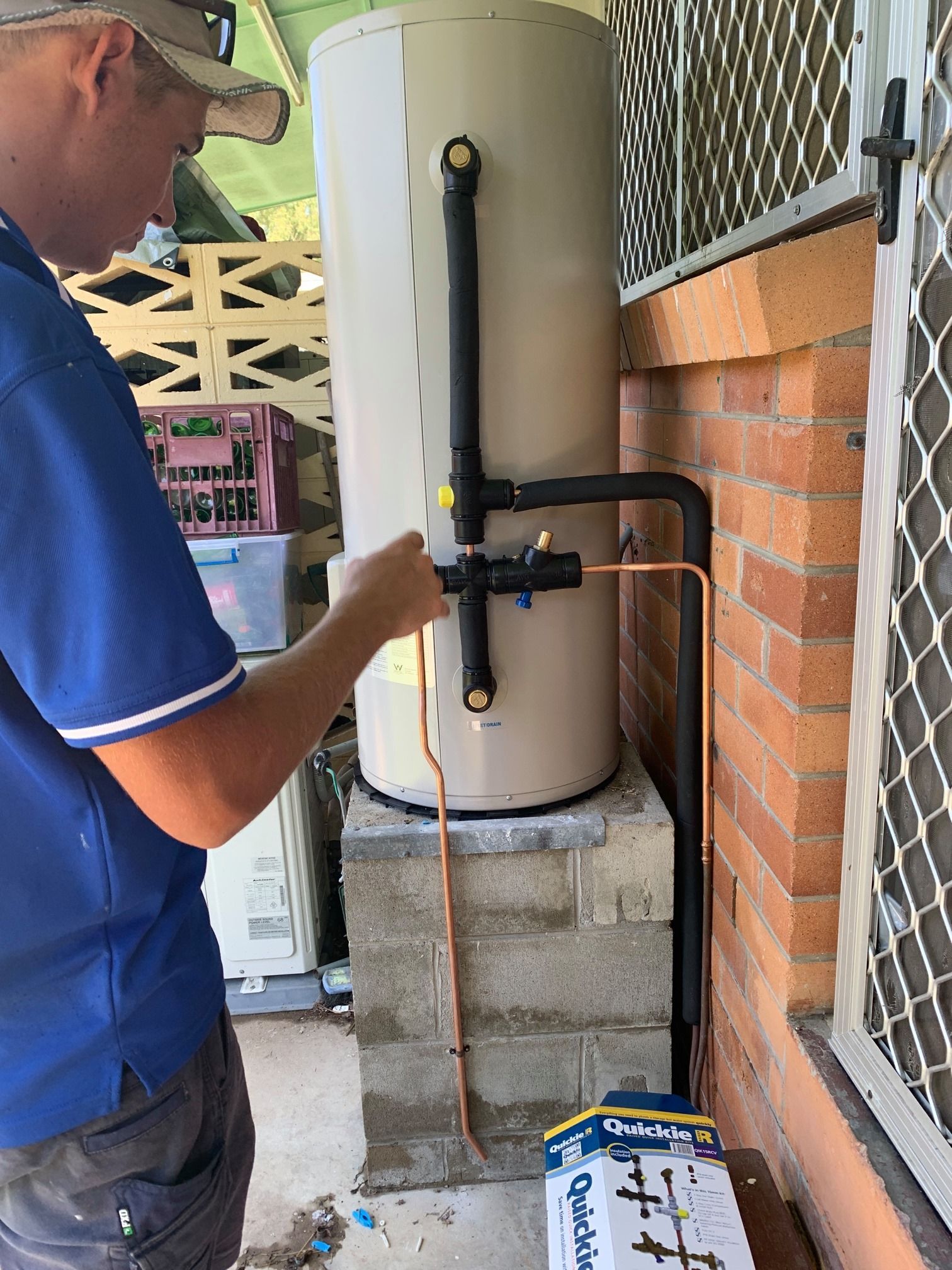 A well-installed irrigation system in a residential garden.
