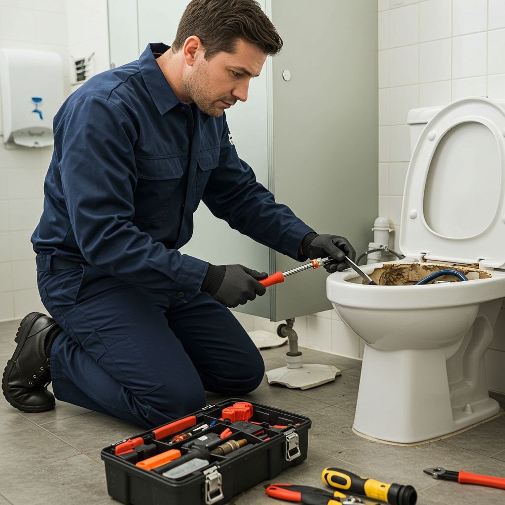 Electrician repairing electrical components with tools.