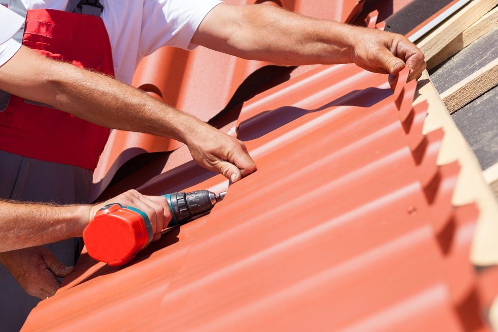 A Person is Painting a Roof With a Brush — Bradshaw Plumbing & Roofing Pty Ltd In Ooralea, QLD A Person is Painting a Roof With a Brush — Bradshaw Plumbing & Roofing Pty Ltd In Ooralea, QLD