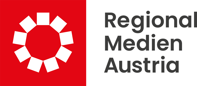 Ein rot-weißes Logo für die regionalen Medien Österreich
