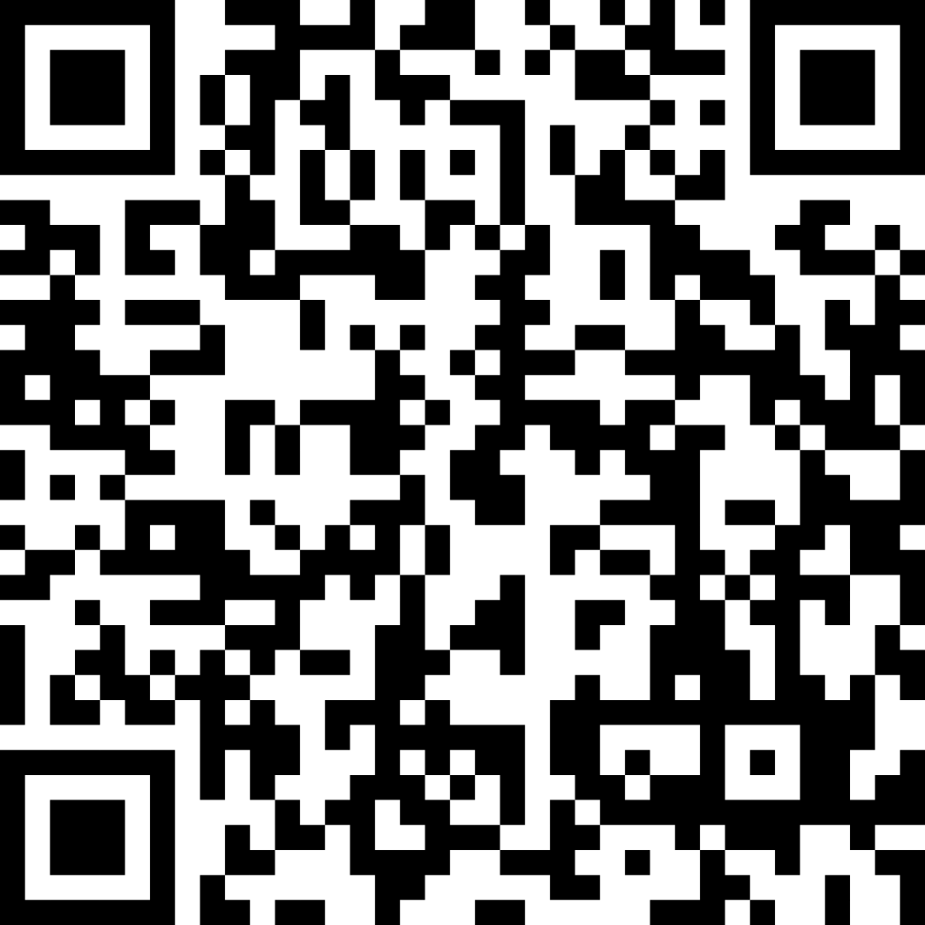 Black-and-white QR code with three corner markers