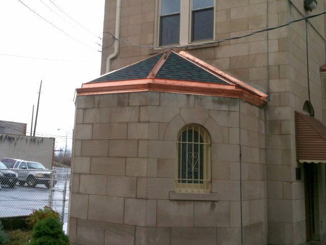 St. Elizabeth Church: Shingle Rooftop with Copper Gutter System
