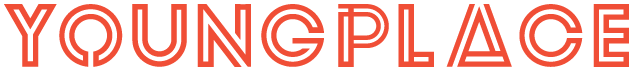 Youngplace logo in orange outline text on a white background