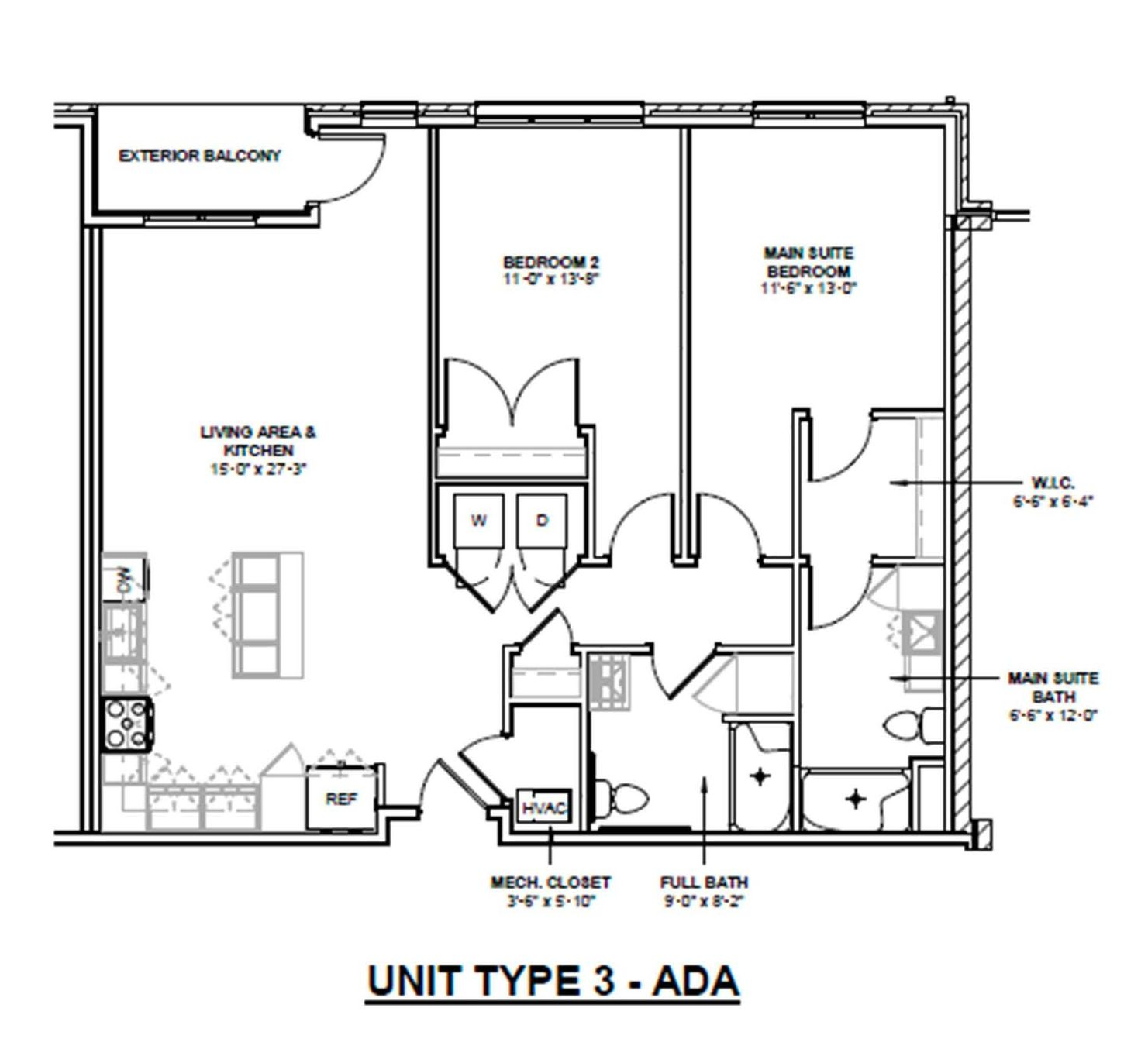 Larsen Orchard Terrace 2 Bed | 2 Bath ADA floor plan, 1,152 sq ft