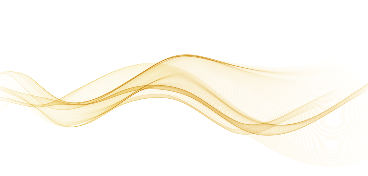 Abstract gold wave lines on a white background