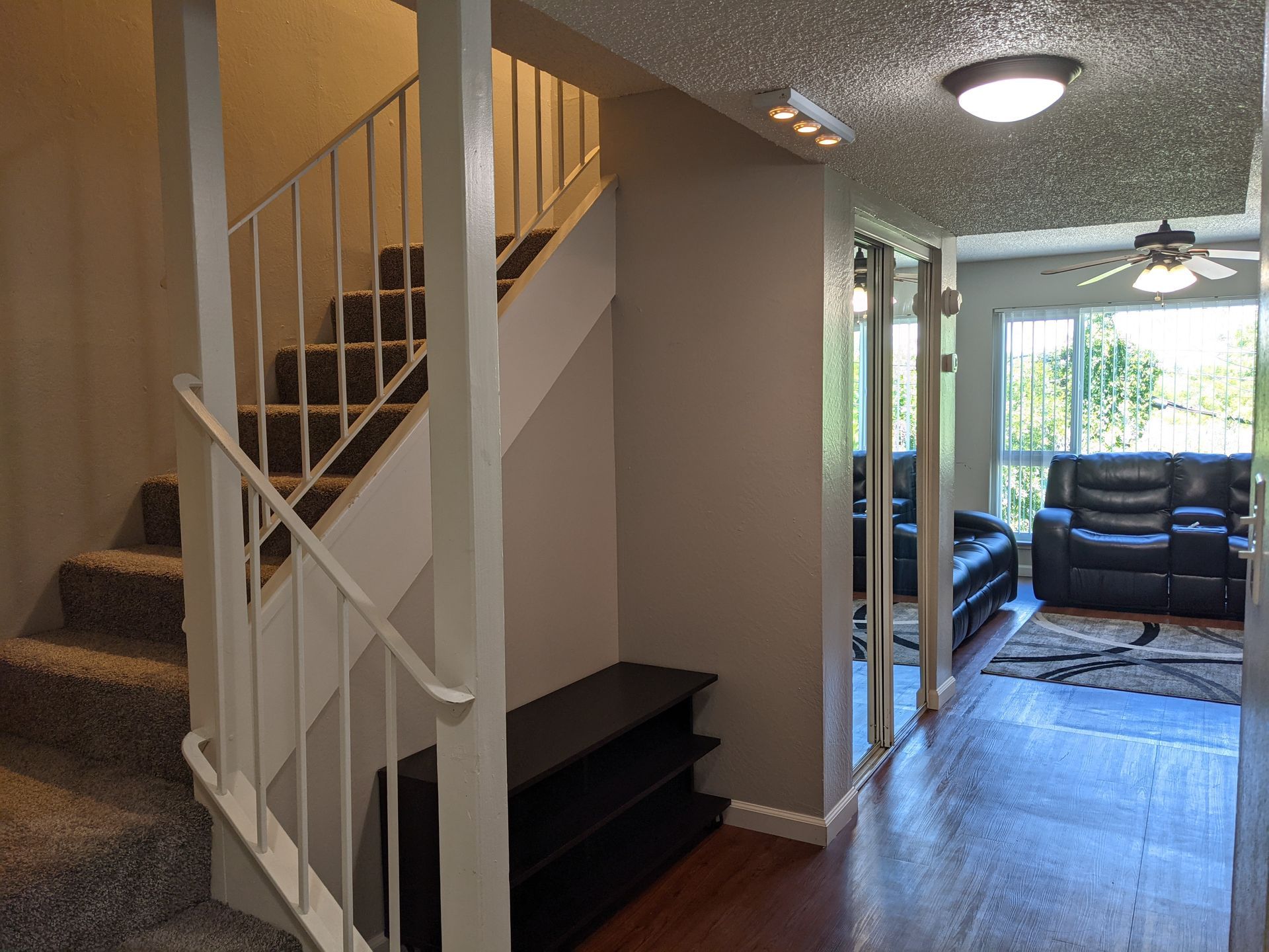 a staircase leading up to the second floor of a house