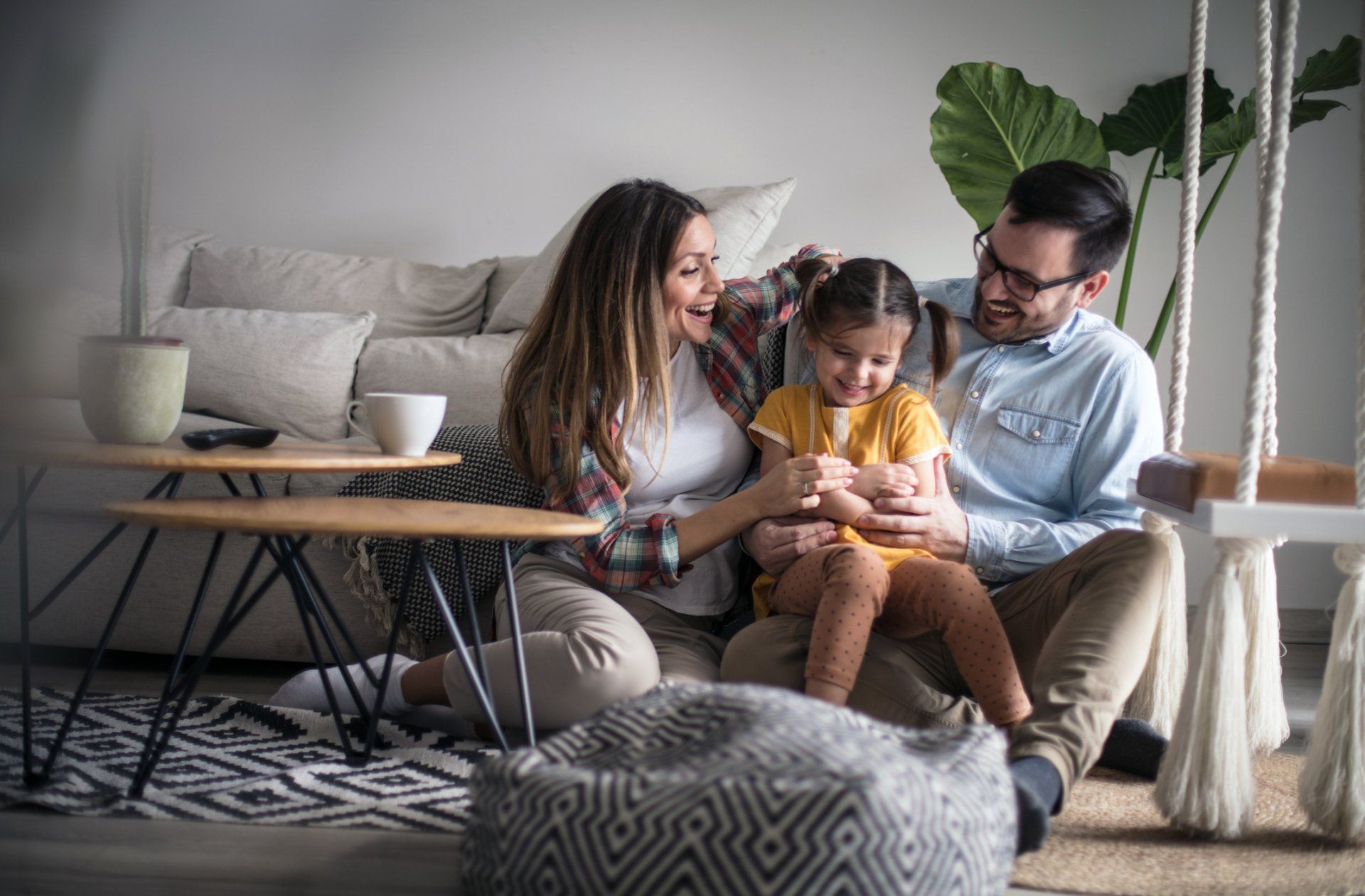 family in livingroom