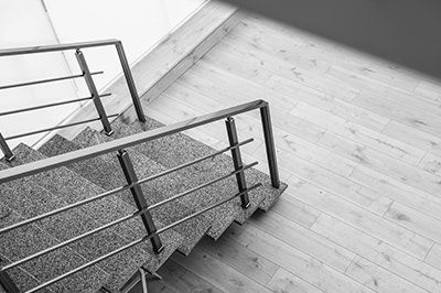 Stone Sealing: Jetclean busy at work sealing and interior stair case.