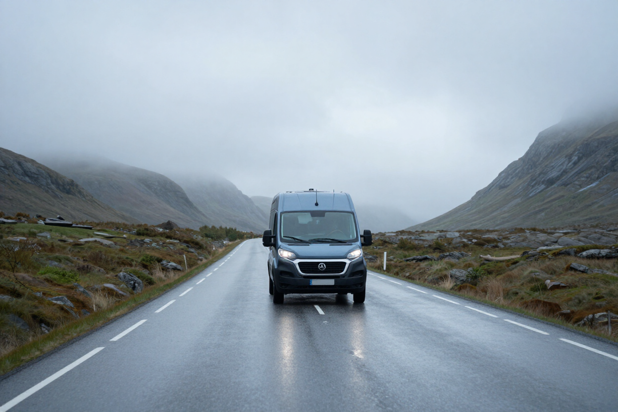 TAC-Transport leveringsbil på norsk vei