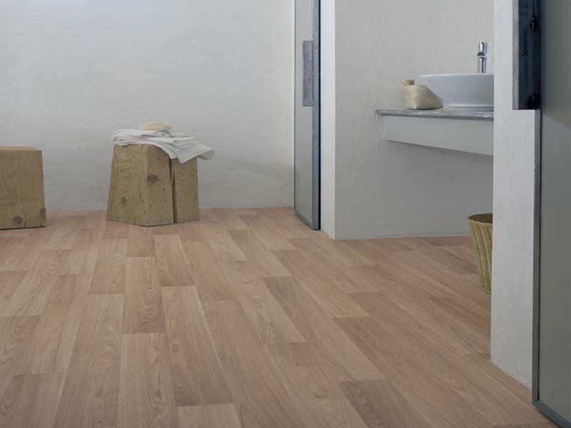 A Bathroom With a Wooden Floor and a Sink — The Tile & Stone Specialists in Peregian Beach, QLD