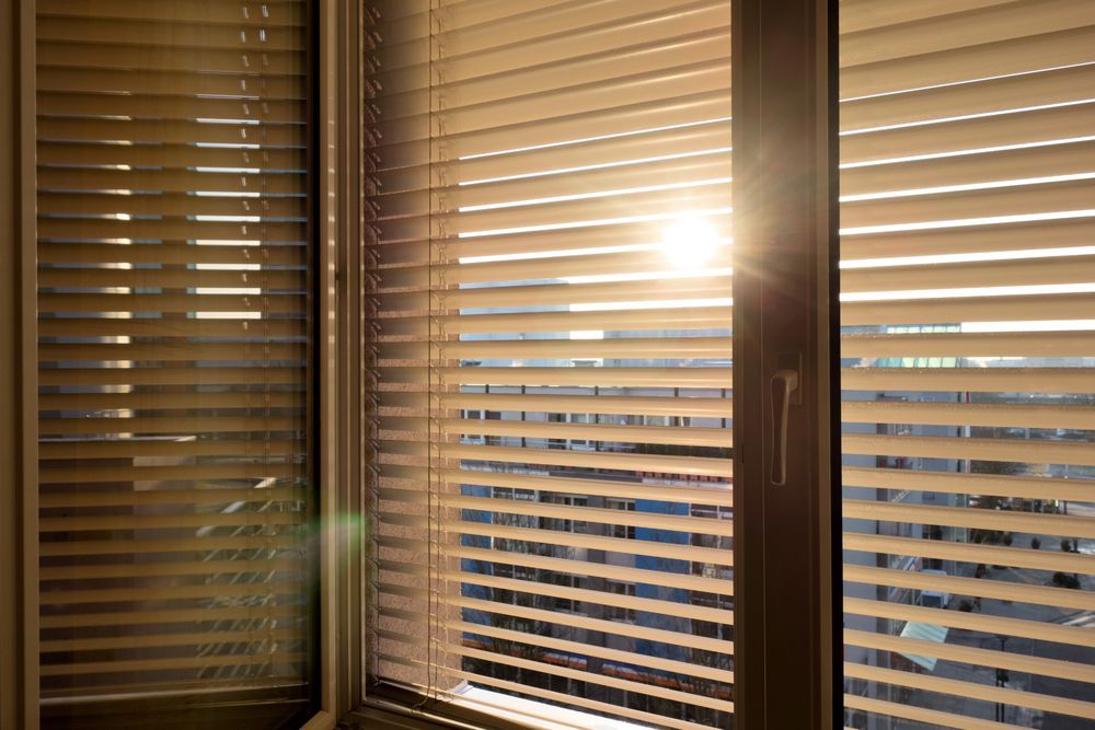 Window With Closed Beige Blinds — GV Blinds in Echuca, VIC
