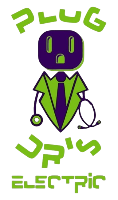 Plug Drs Electric A logo for plug up 's electric shows a doctor with a stethoscope around his neck