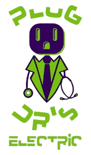 Plug Drs Electric A logo for plug up 's electric shows a doctor with a stethoscope around his neck