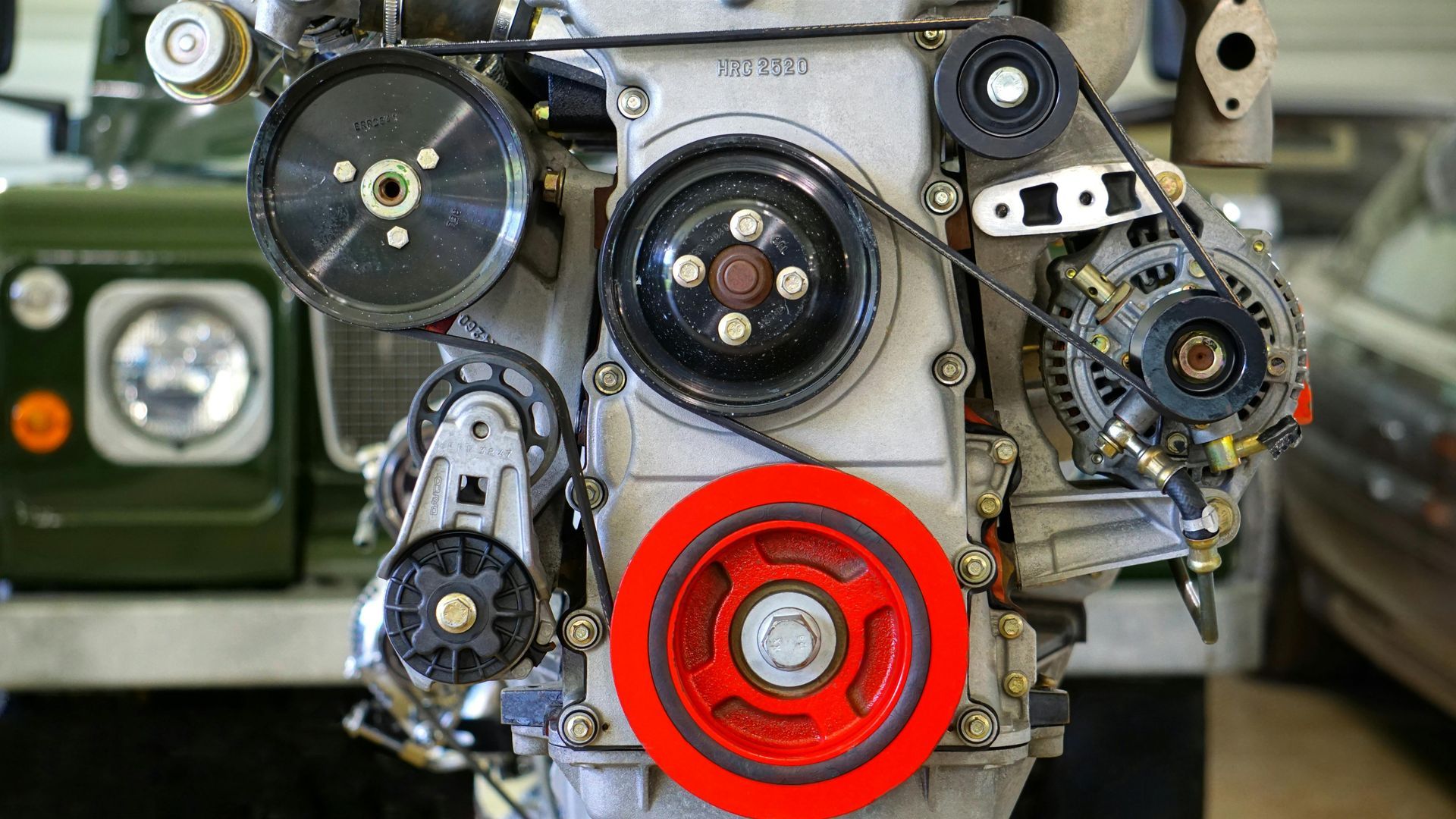 Close-Up View Of Car Engine Timing Belt And Pulleys | Brady’s Auto Repair