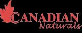 Canadian Naturals logo in pink with a red maple leaf on a black background