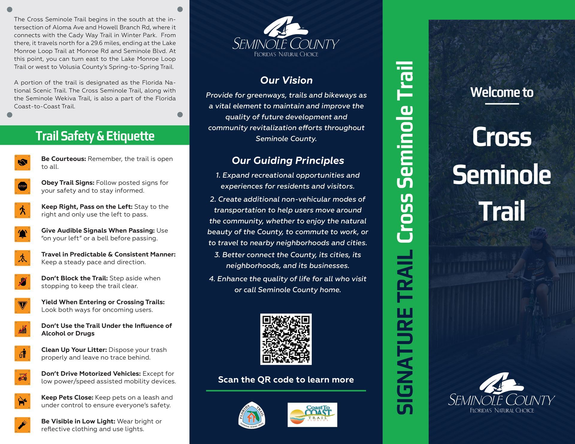 Seminole County Signature Trail Map Trifold Brochure - Cross Seminole Trail (Outside)