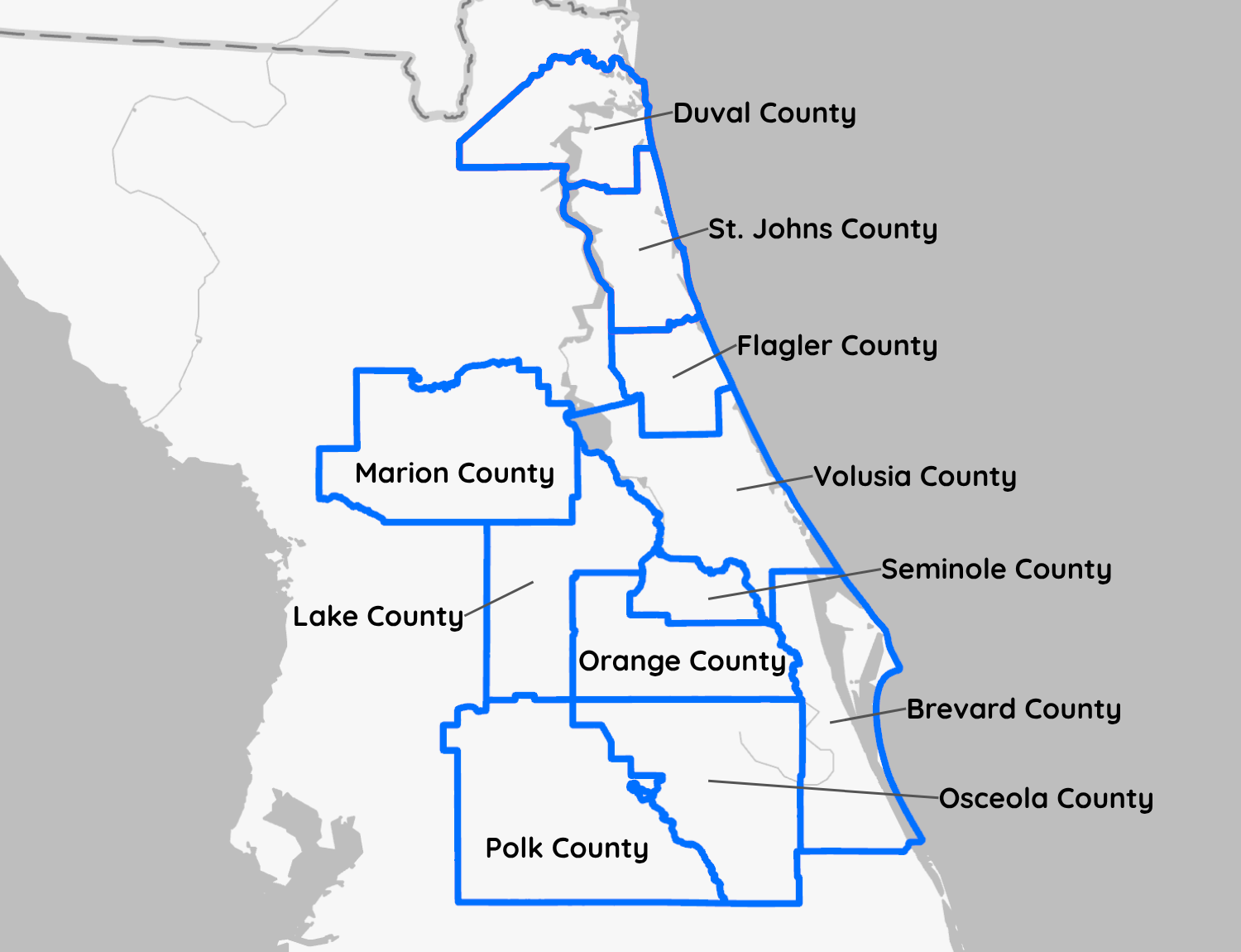 Best Foot Forward county map