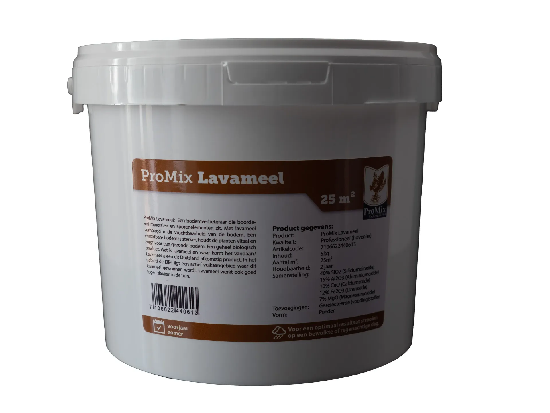 Witte emmer met opschrift 