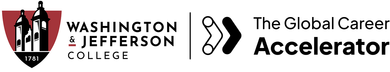 Washington & Jefferson College and The Global Career Accelerator logos