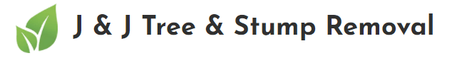 A logo for j & j tree and stump removal