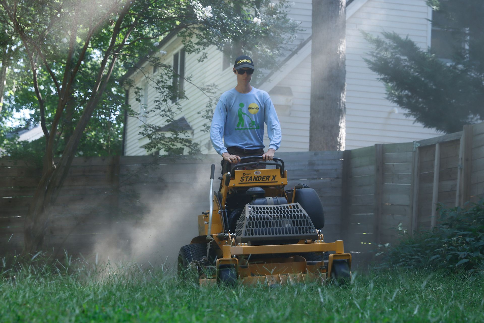 Freshly Mowed Grass & Lawn Mower