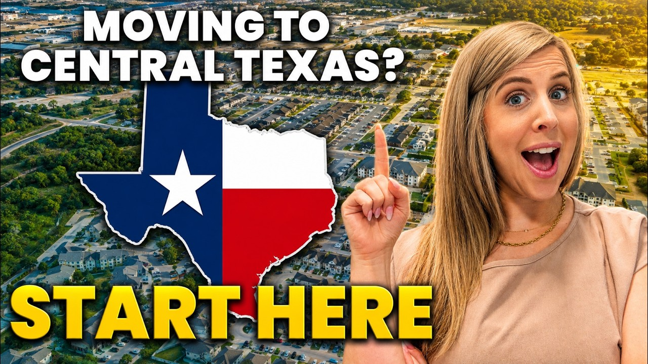 Texas map graphic with woman pointing and text: