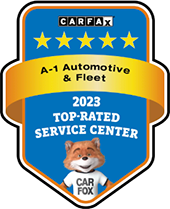 A carfax logo that says a- 1 automotive & fleet top-rated service center