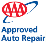 Aaa approved auto repair logo on a white background