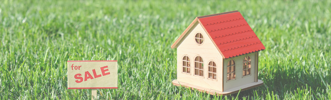 A miniature house with a red roof and 