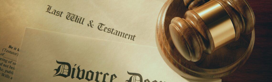 A gavel rests on documents titled