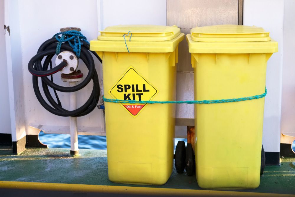 Two Yellow Spill Kits Are Sitting Next To Each Other On The Ground — Northern Testing in Winnellie, NT