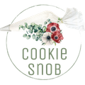 Logo: Pastry bag with eucalyptus and anemone flowers, 