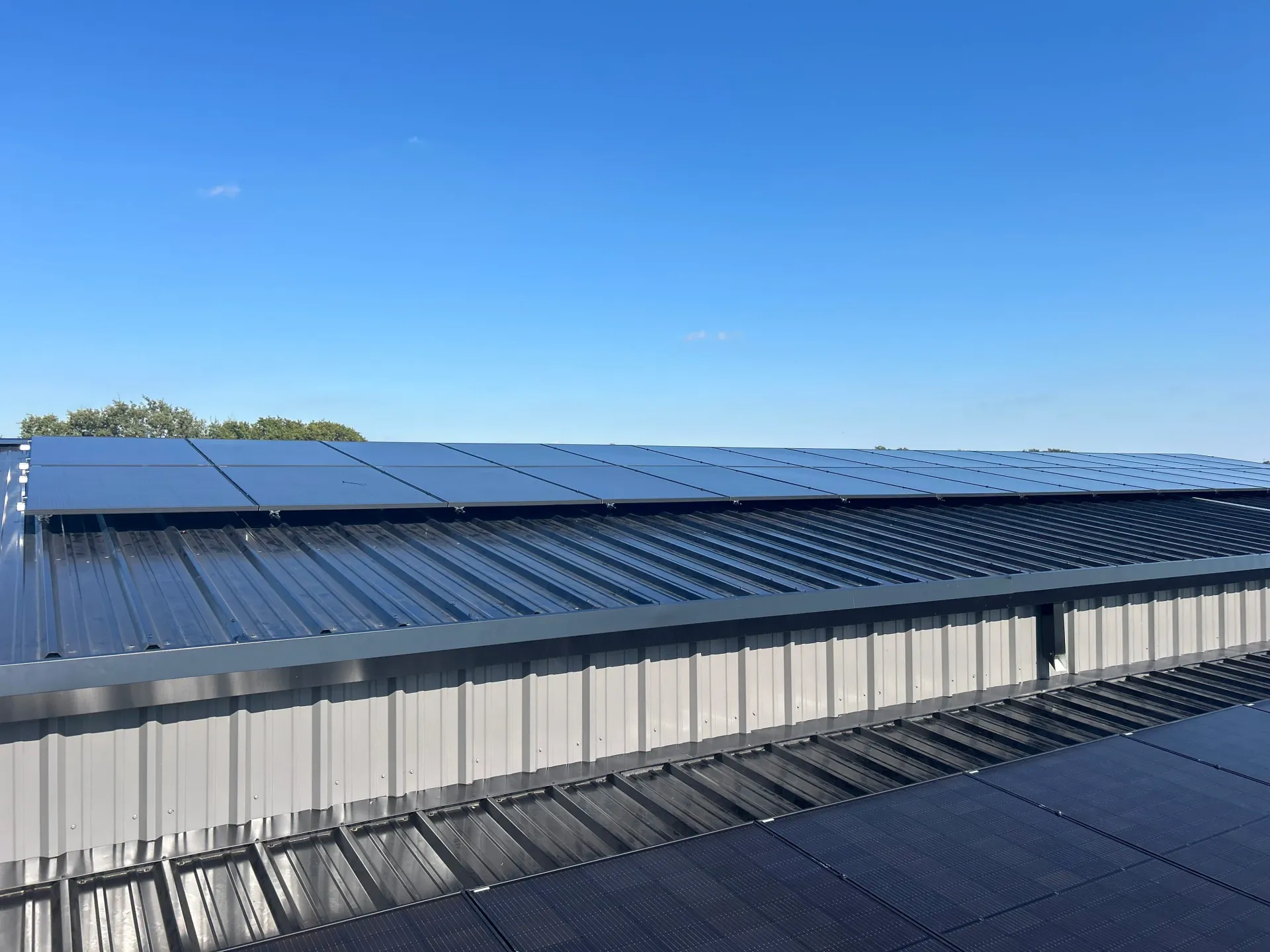 Commercial solar installation on a North Texas business